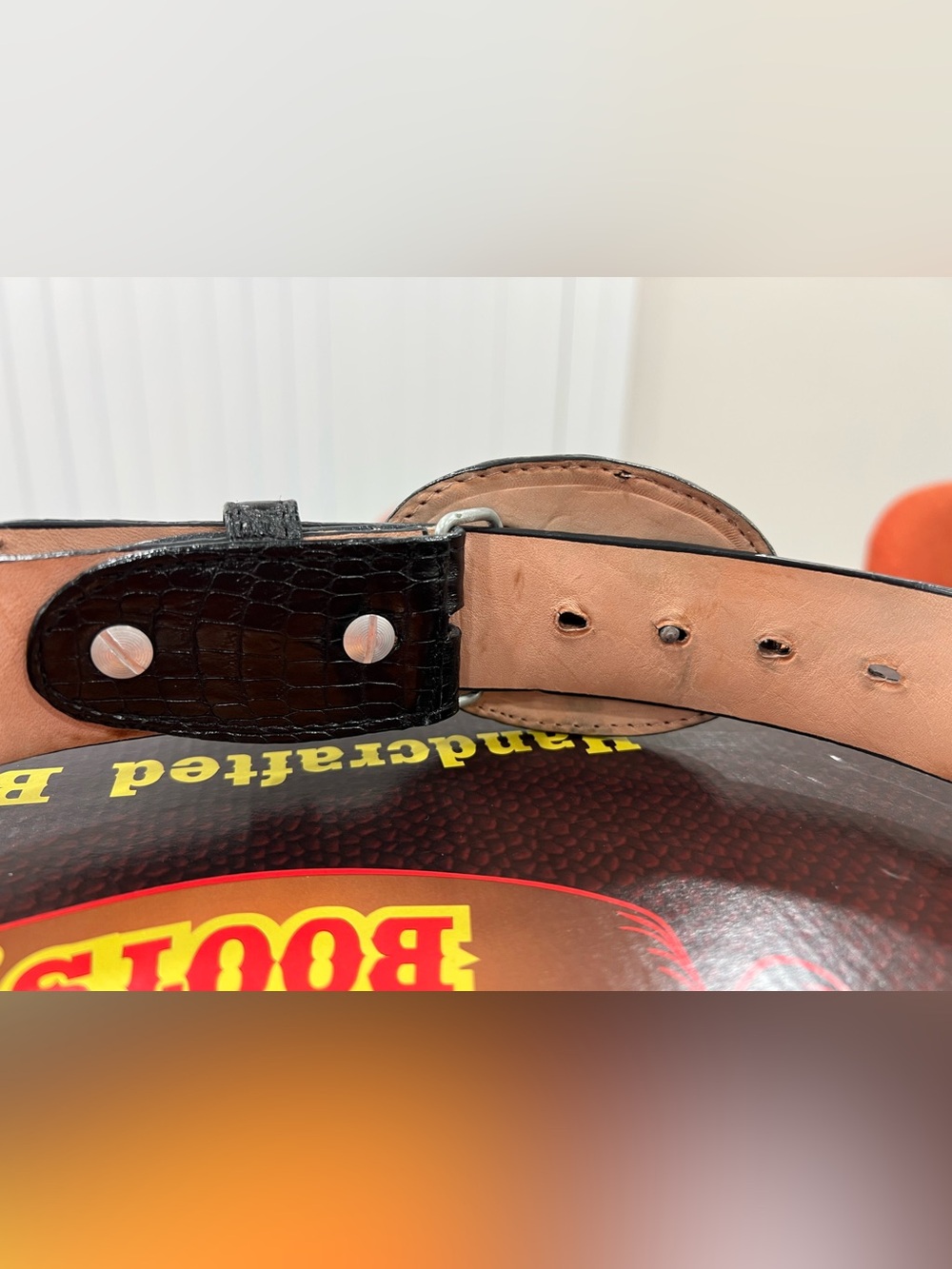 Los Altos Black Crocodile Leather Belt - Picture 5 of 6